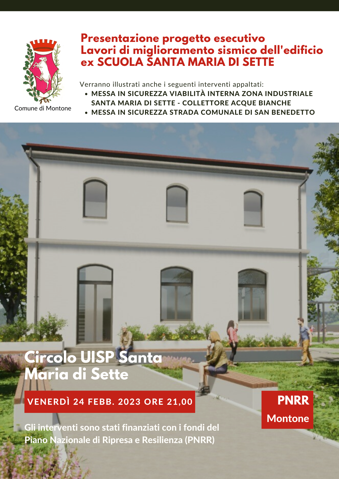 Montone – Ex scuola Santa Maria di Sette, il Comune presenta il progetto dei lavori di miglioramento sismico dell’edificio