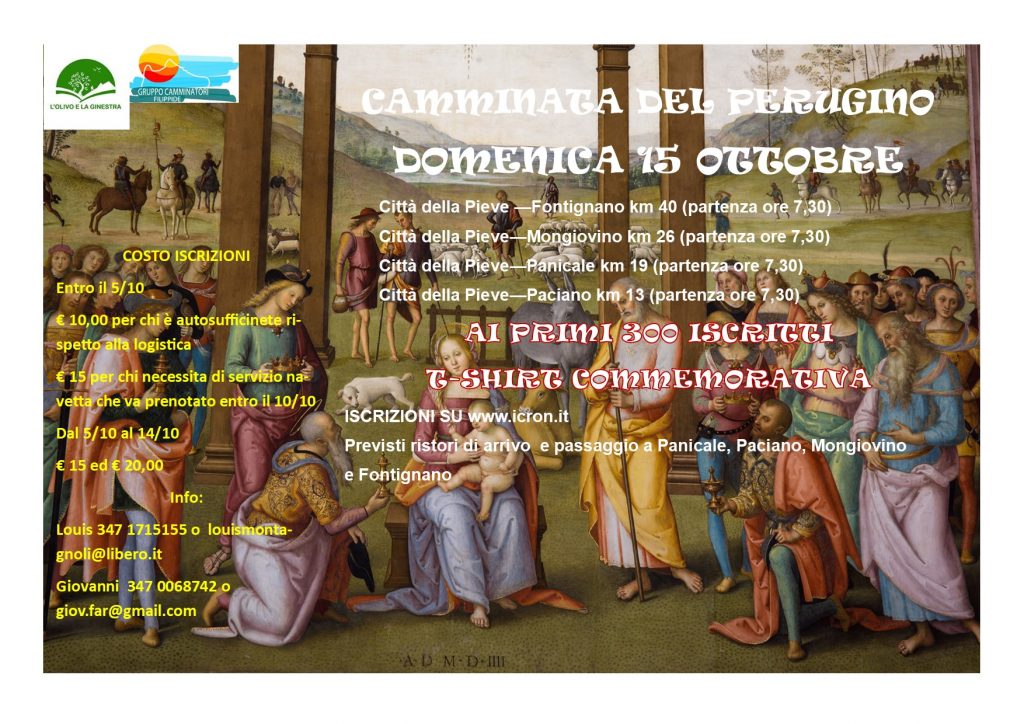 “Camminata del Perugino”, venerdì 22 settembre a Città della Pieve presentazione della prima edizione