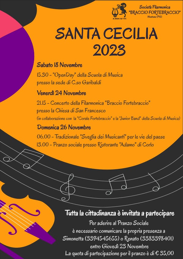 Montone - Santa Cecilia 2023, la Filarmonica Braccio Fortebraccio pronta ad animare il borgo