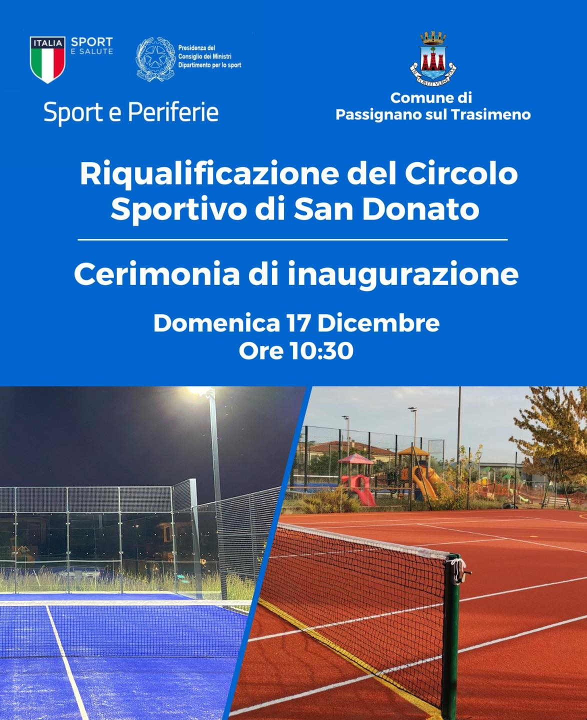 Passignano – Inaugurazione interventi di riqualificazione del Circolo sportivo di San Donato