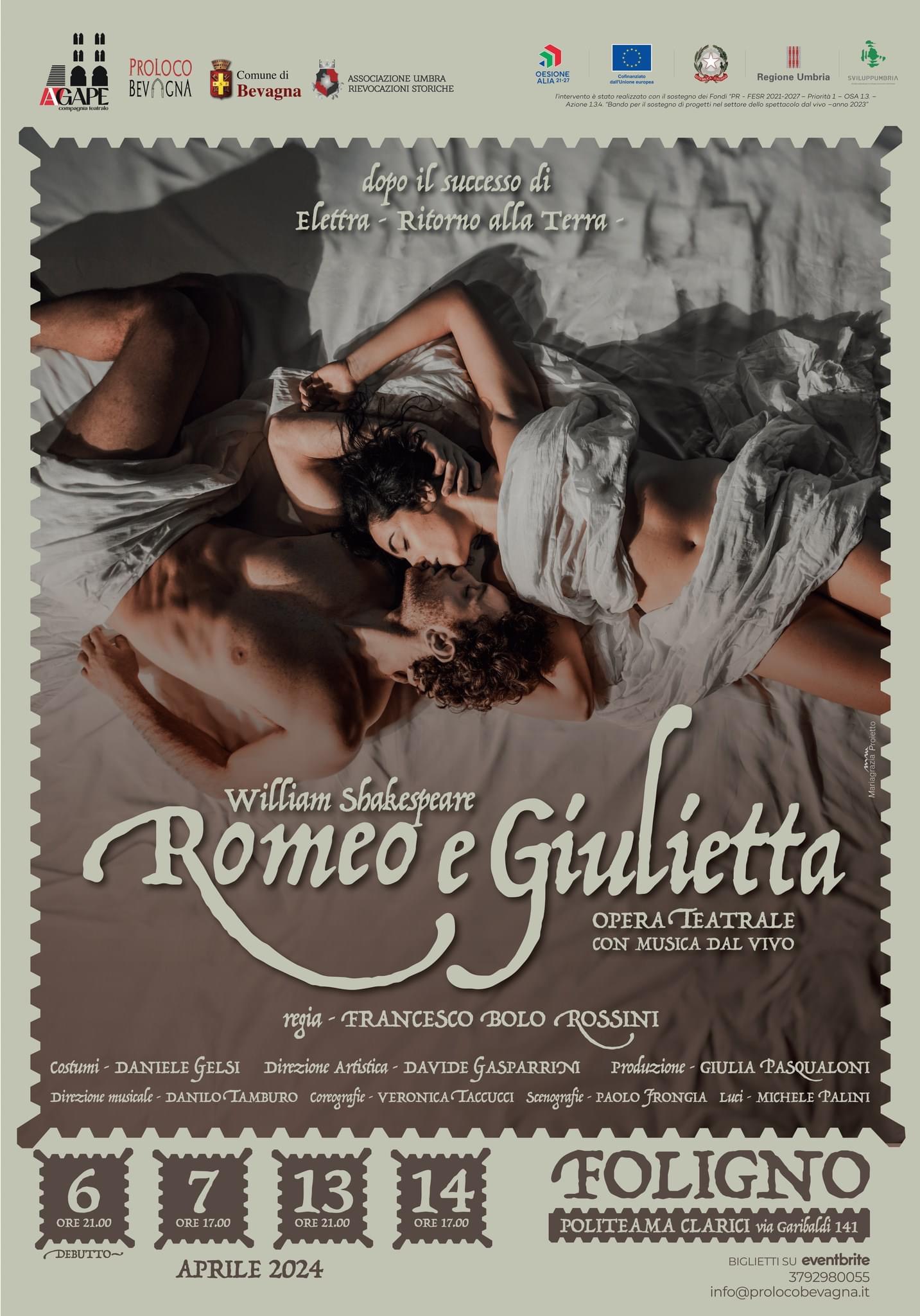 In Provincia – Comune di Bevagna - Presentazione dello spettacolo “Romeo e Giulietta” di William Shakespeare