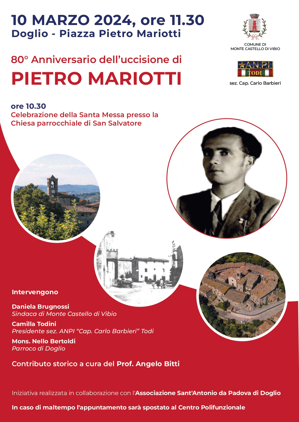 Monte Castello di Vibio – Doglio ricorda  il giovane Pietro Mariotti a 80 anni dalla sua uccisione