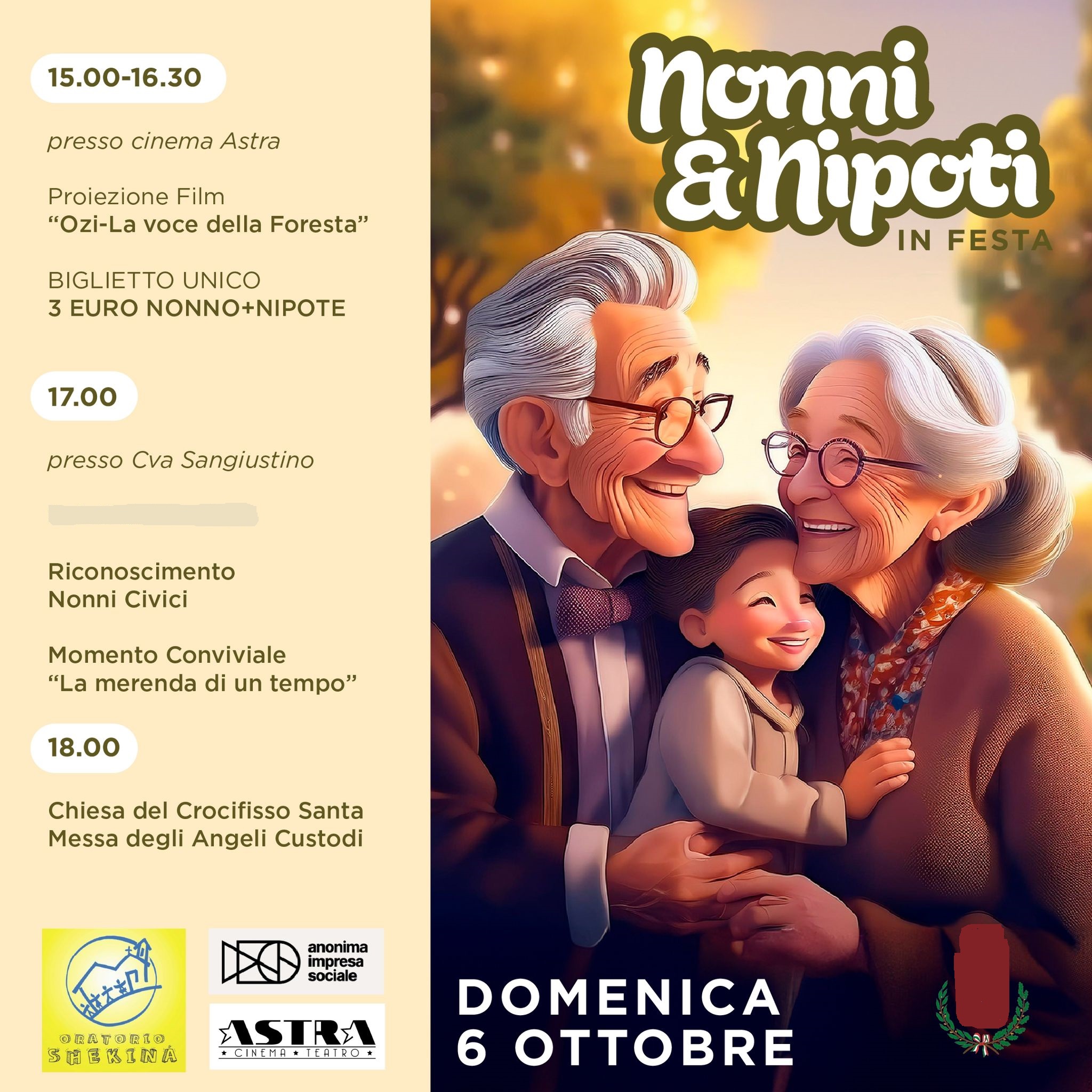 San Giustino – Domenica 6 ottobre “Nonni e nipoti in festa”