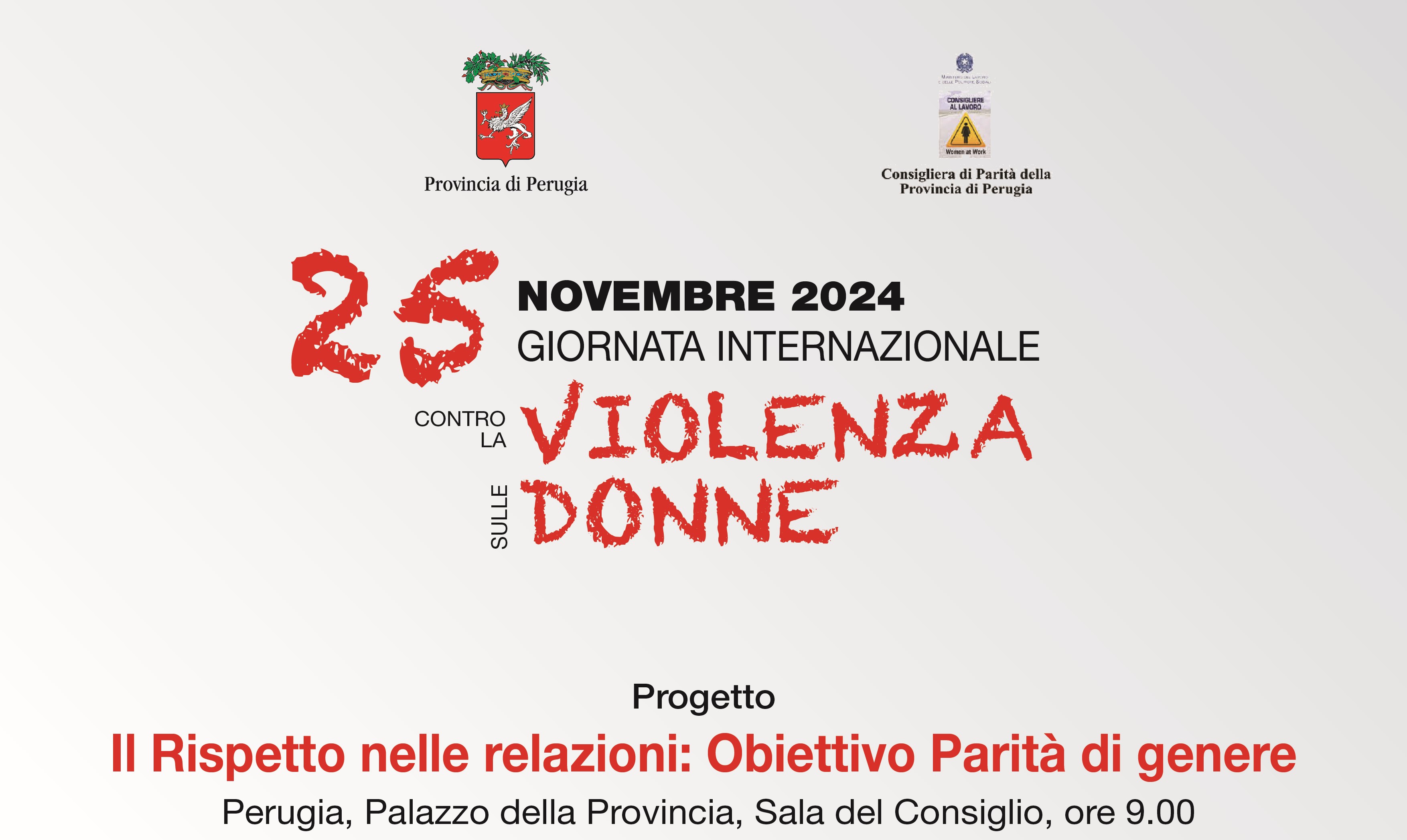 Verso il 25 novembre – In Provincia la presentazione del progetto “Il rispetto nelle relazioni: Obiettivo Parità di Genere”