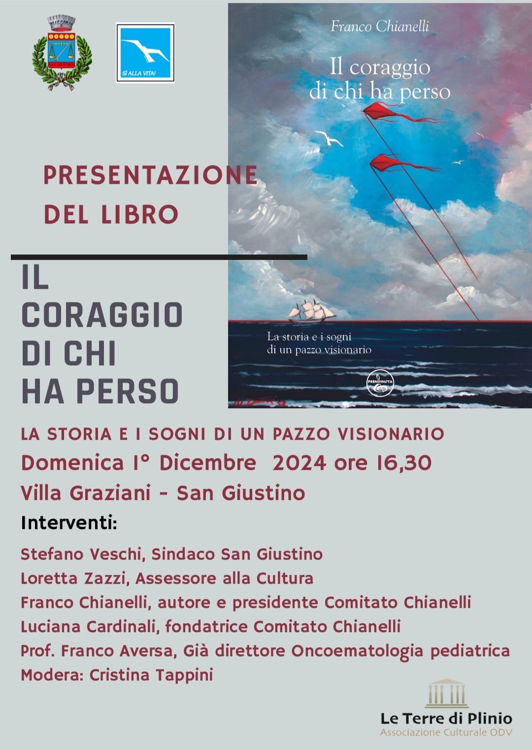 San Giustino – A Villa Graziani la presentazione del libro “Il Coraggio di chi ha perso” di Franco Chianelli