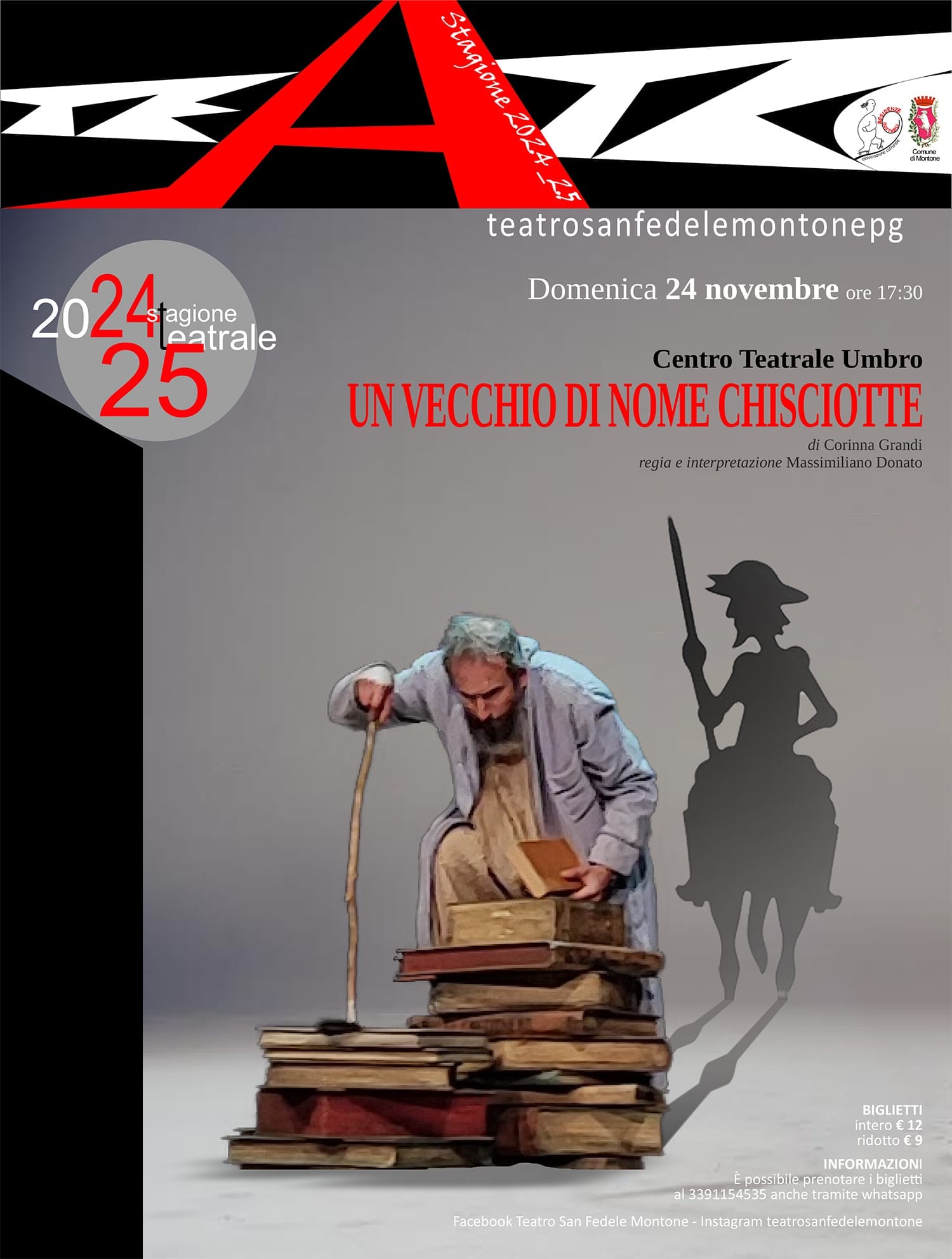 Montone - “Un vecchio di nome Chisciotte” al teatro San Fedele