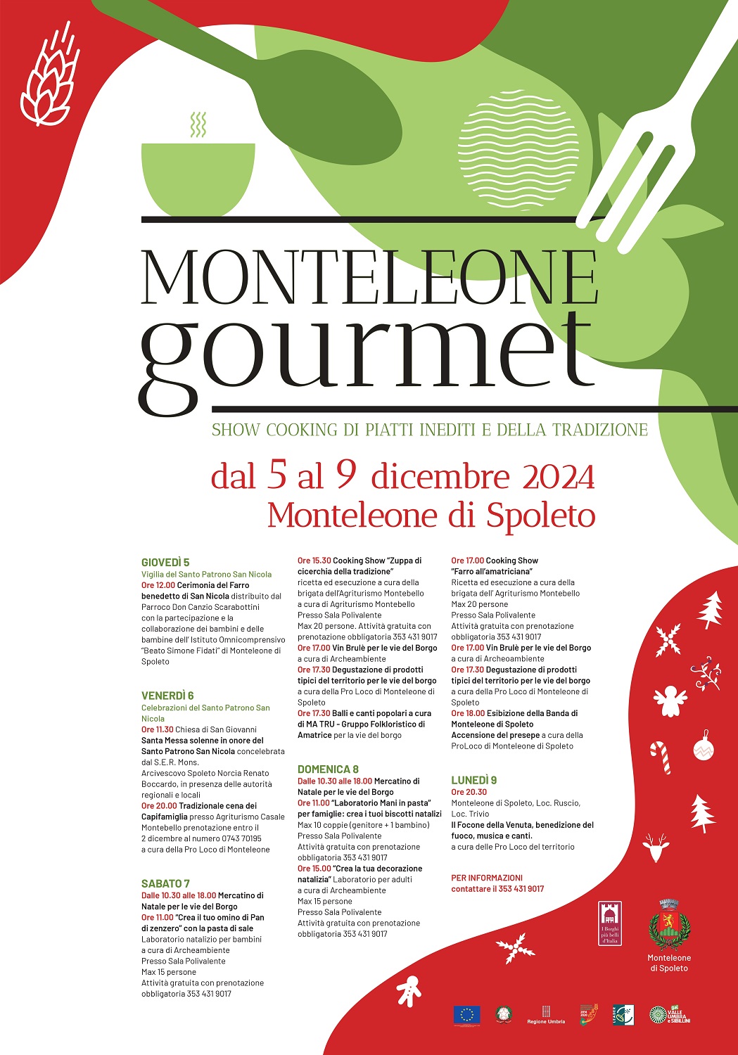 Monteleone di Spoleto - “Monteleone Gourmet. Show Cooking di piatti inediti e della tradizione” il nuovo evento legato ai prodotti tipici della montagna