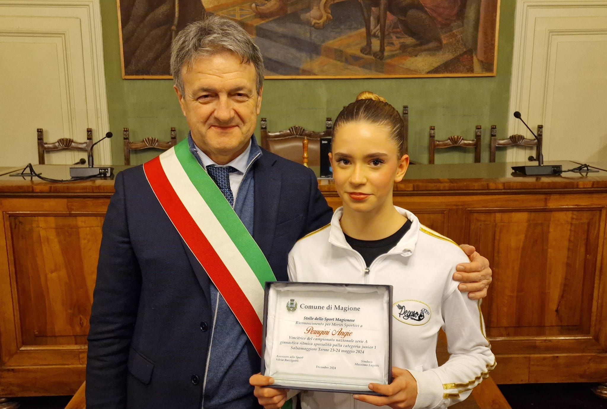 Sport – Magione – Consegnato a Angie Perugini il riconoscimento per meriti sportivi: “Stelle dello Sport Magionese”