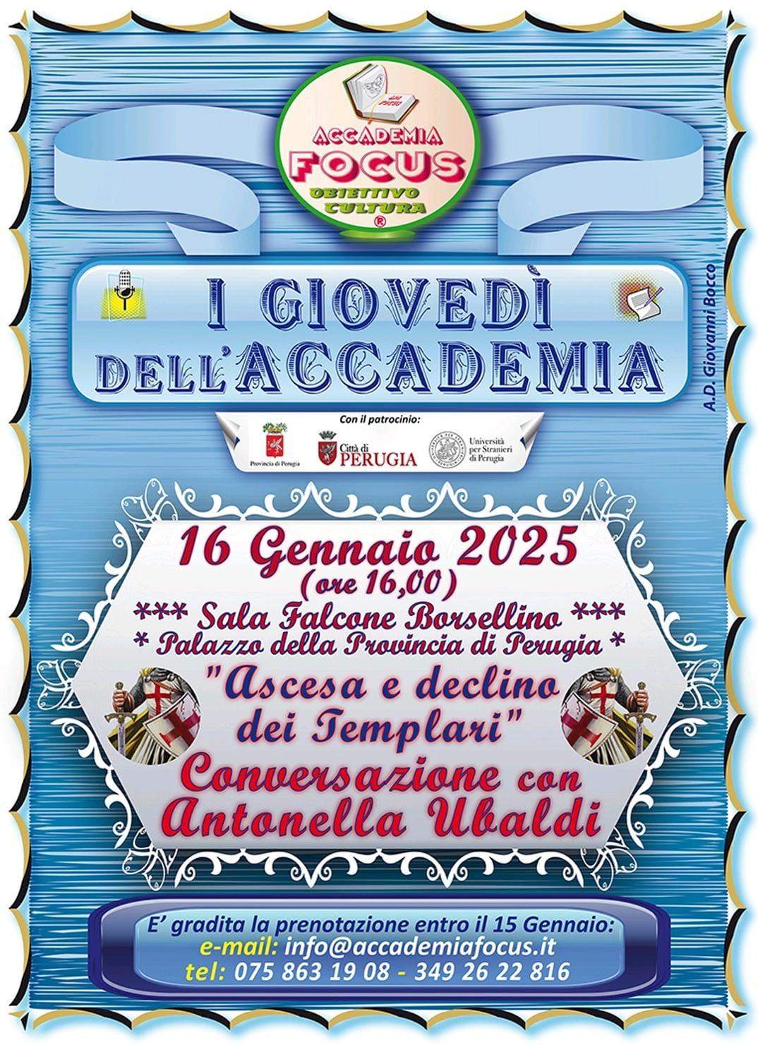 Eventi culturali – Nuovo appuntamento in Provincia con “I giovedì dell’Accademia Focus”