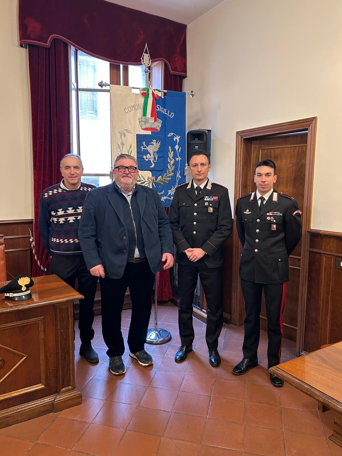 Sigillo – In Comune l’incontro tra il sindaco e il nuovo Comandante dei Carabinieri