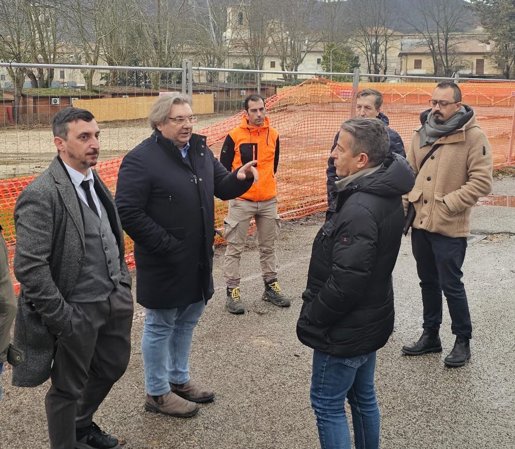 Norcia – Sopralluogo del presidente della Provincia di Perugia al cantiere del nuovo Polo scolastico