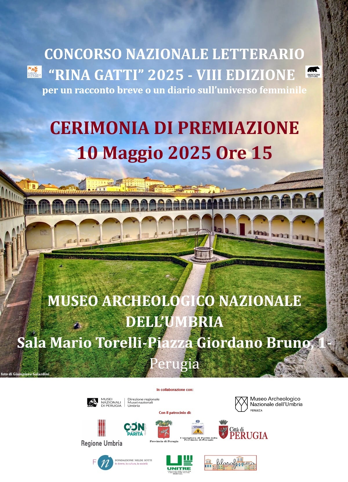Locandina della premiazione del Concorso Nazionale Letterario Rina Gatti 2025