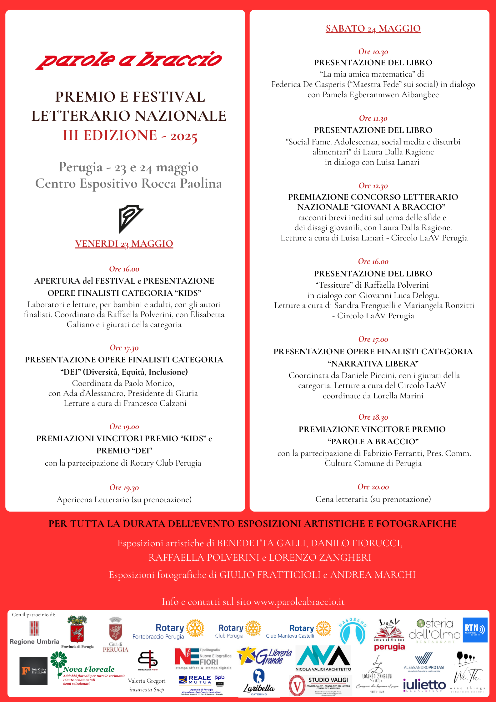 programma festival “Parole a braccio”