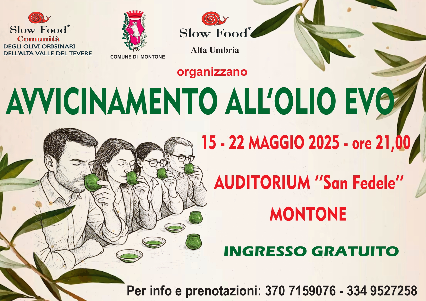 Montone – Due incontri dedicati all'olio EVO