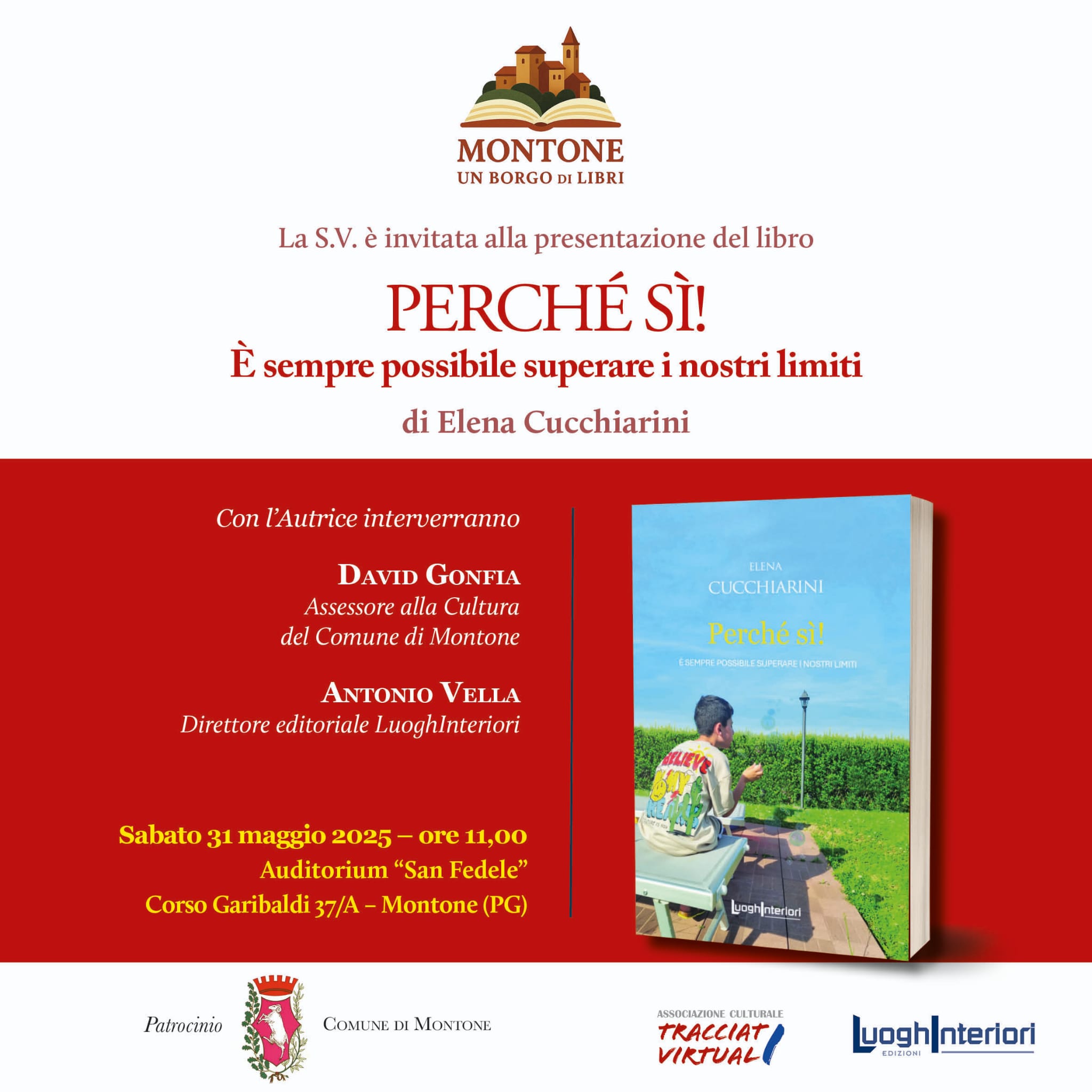 Eventi culturali – Montone diventa il borgo dei libri. Sabato la presentazione del volume di Elena Cucchiarini “Perché sì”