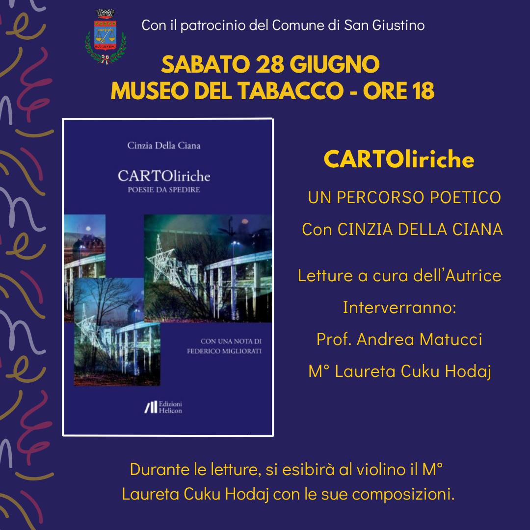 A San Giustino fa tappa CARTOliriche, la nuova raccolta poetica di Cinzia Della Ciana 