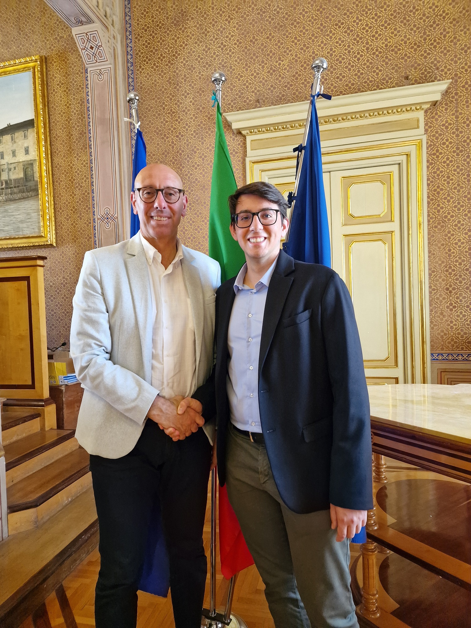 Il presidente Presciutti con il neo consigliere Bacelli