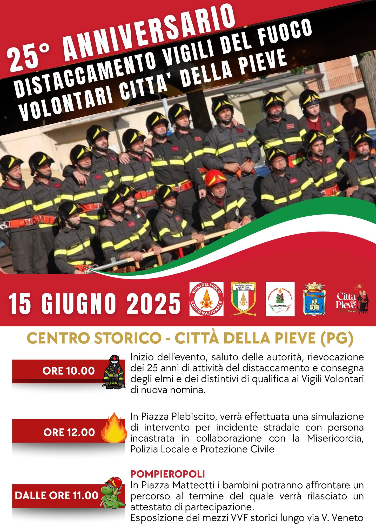 25° Anniversario del Distaccamento dei Vigili del Fuoco Volontari di Città della Pieve
