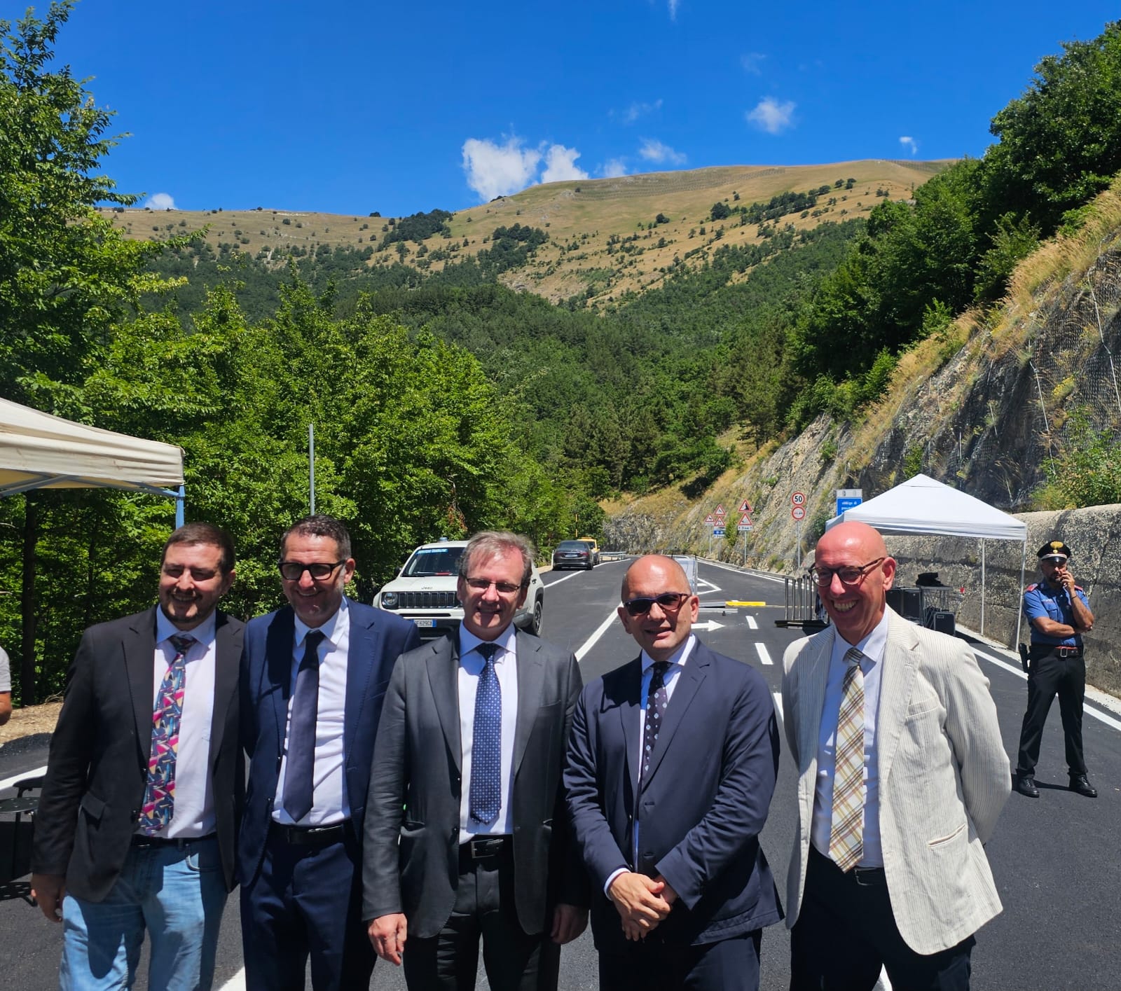 Immagine inaugurazione riapertura Sp 64 Nursina 