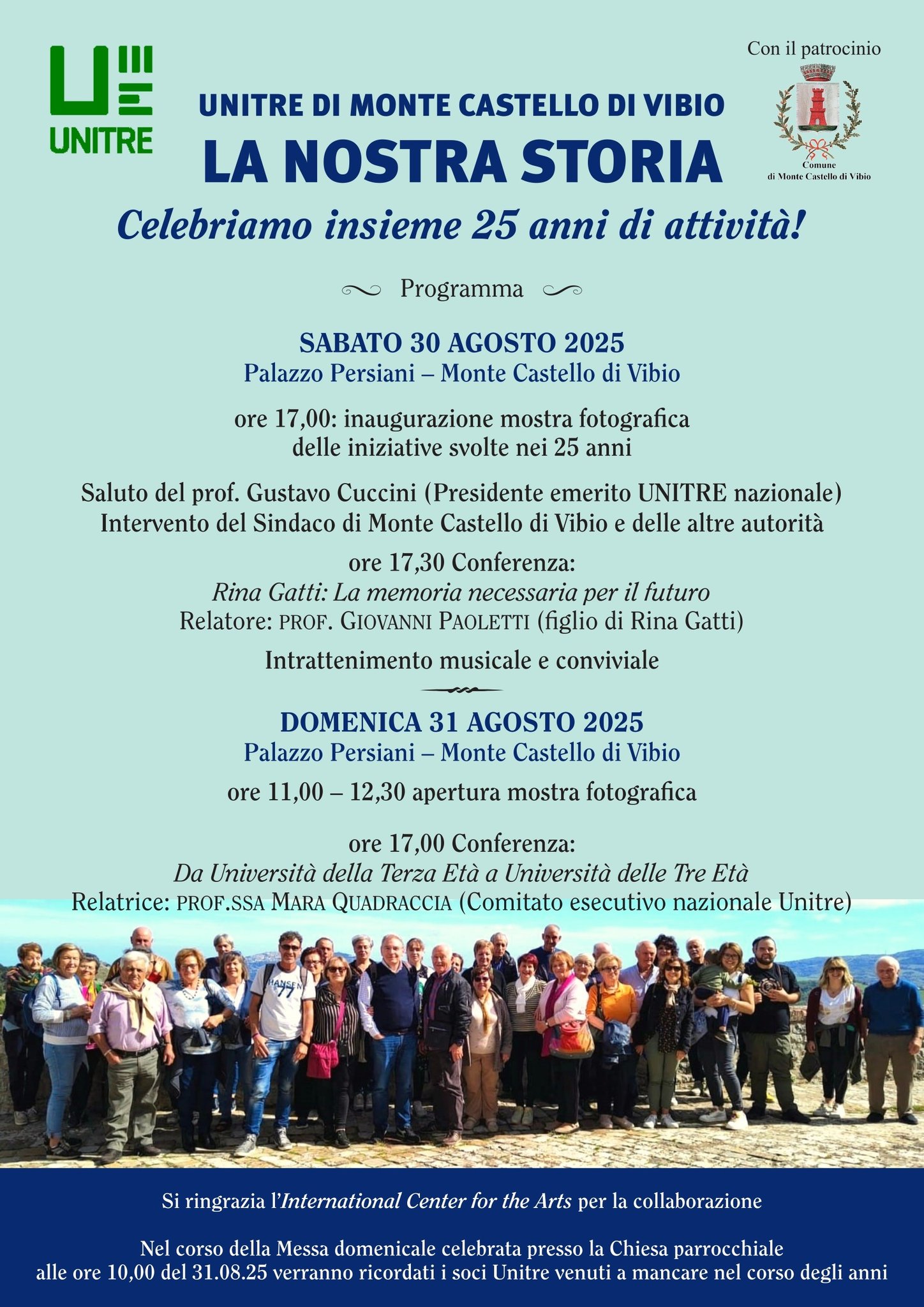 Monte Castello di Vibio - Due giornate di eventi per i 25 anni dell’Università delle Tre Età