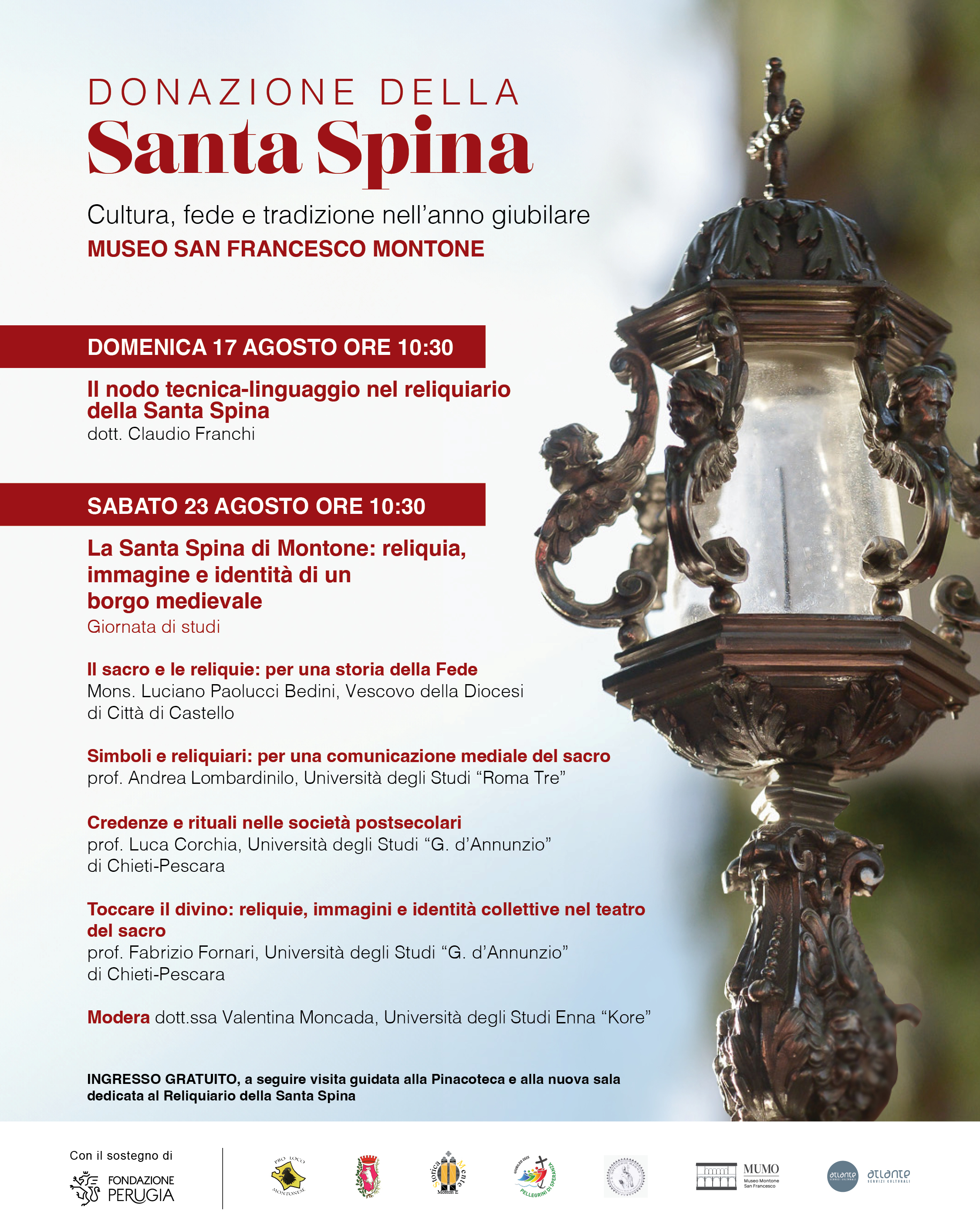 Locandina iniziativa culturale dedicata alla Santa Spina