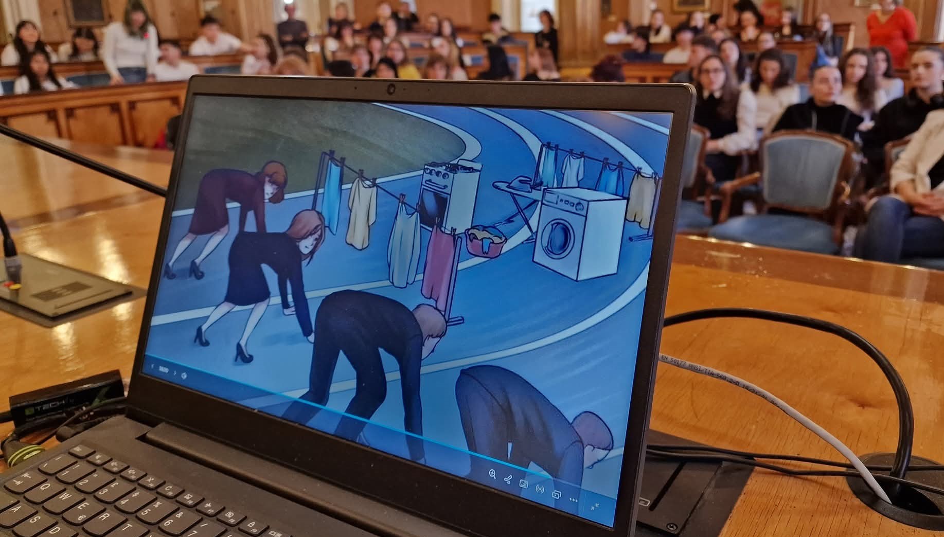 Foto presentazione dei lavori degli studenti