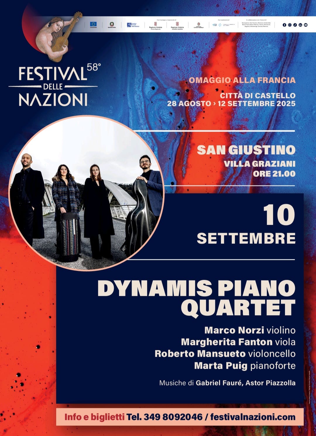 Locandina evento con Dynamis Piano Quartet 