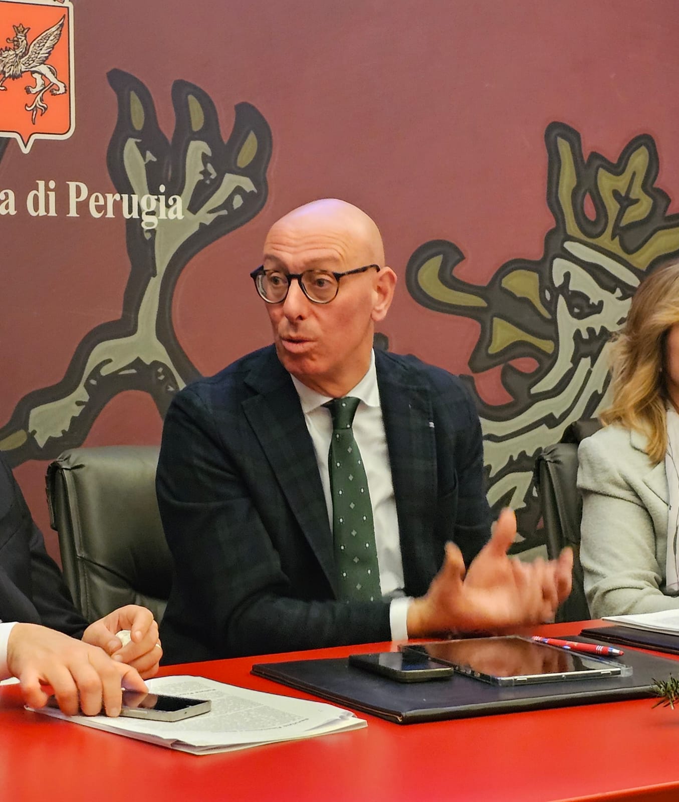 Immagine della Conferenza stampa di fine anno della Provincia di Perugia, il presidente Presciutti