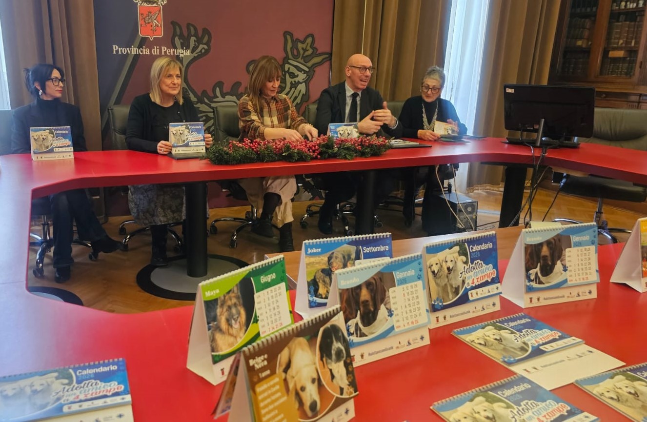 Presentato il Calendario 2026 dello Sportello a 4 Zampe della Provincia di Perugia