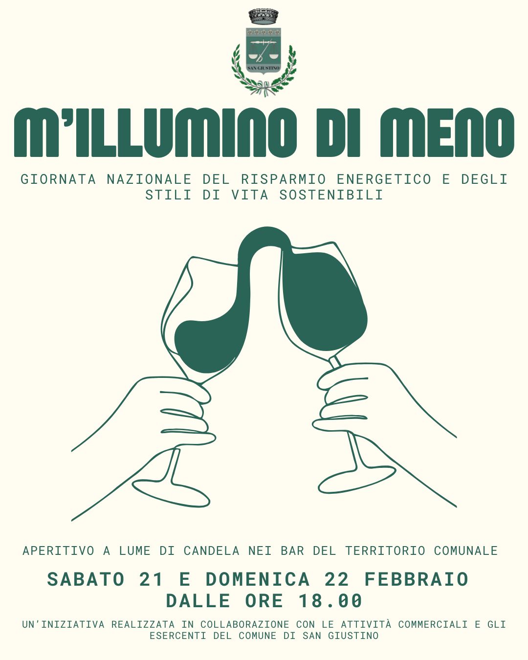 Locandina M’Illumino di Meno 2026 a San Giustino