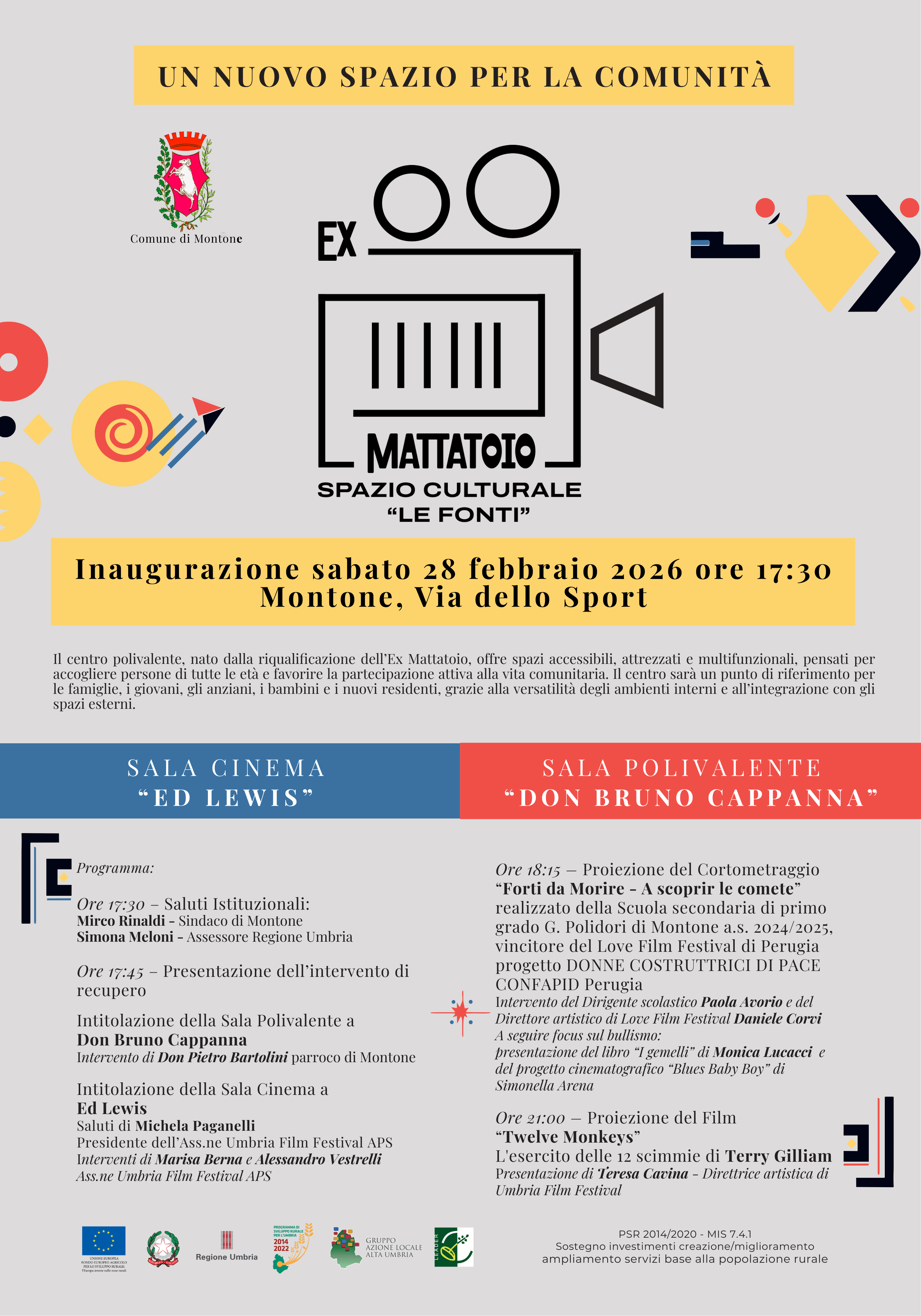 Locandina con il programma dell'inaugurazione 