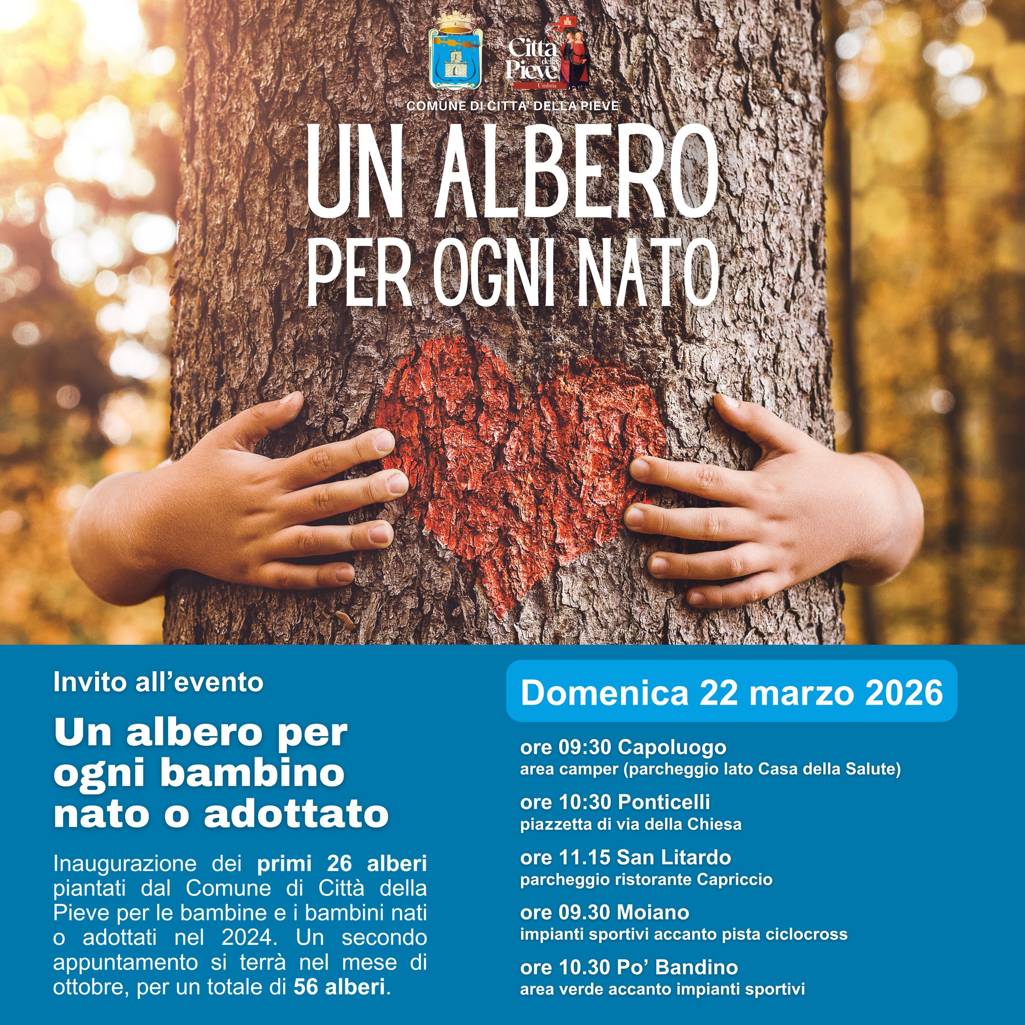 Locandina iniziativa “Un albero per ogni nato”