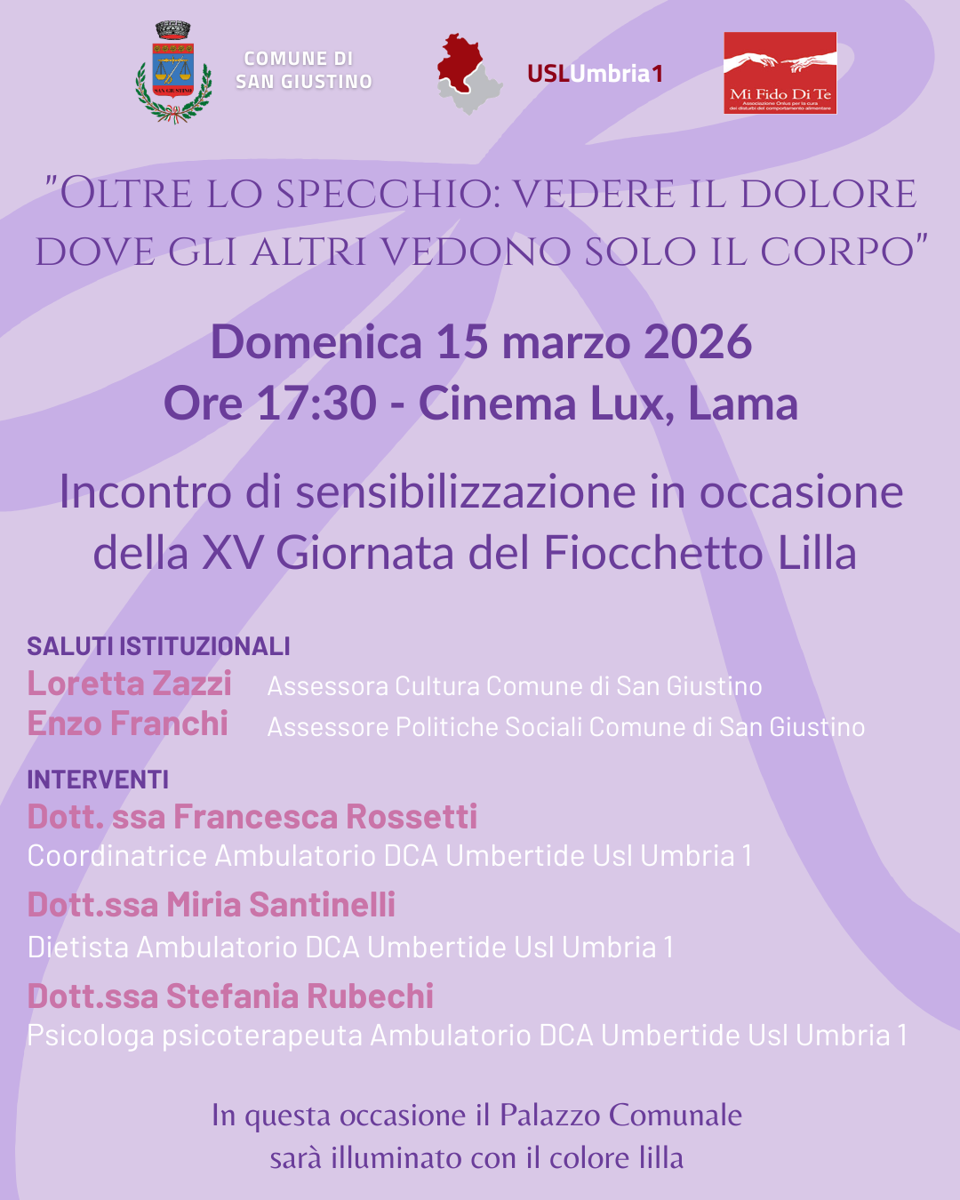 Locandina Giornata del Fiocchetto Lilla