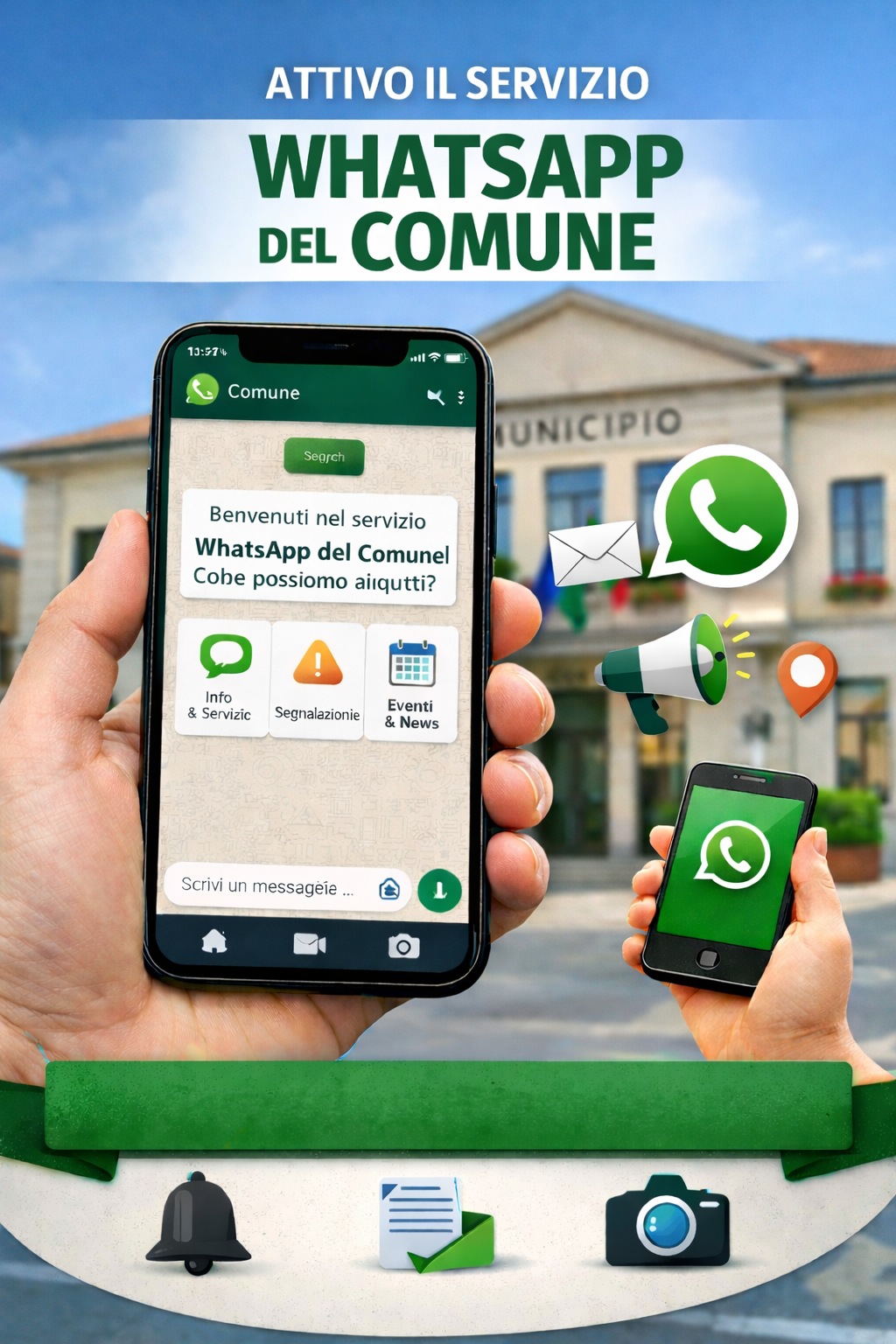 San Giustino - Il Comune &ldquo;arriva&rdquo; su WhatsApp