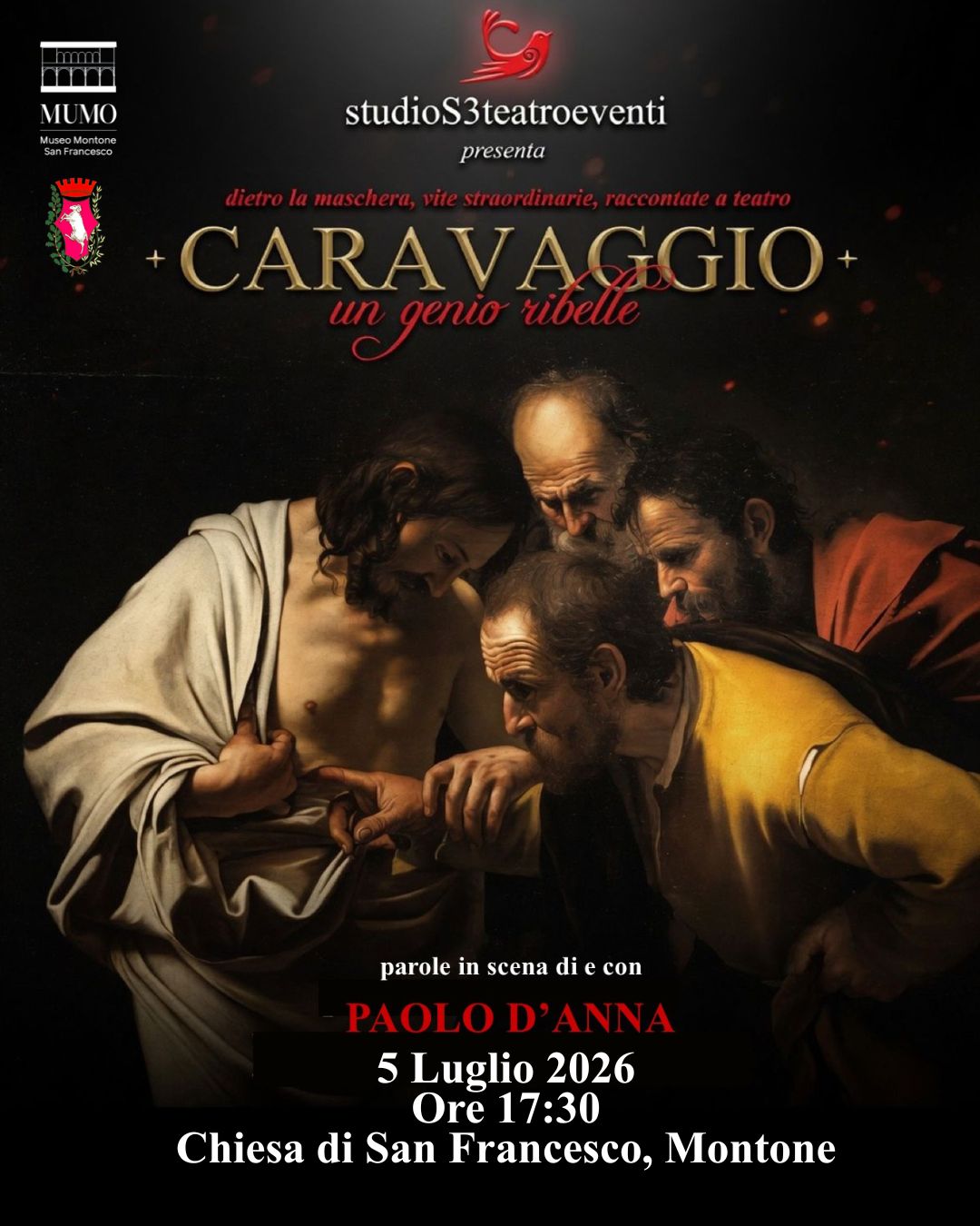 Locandina  “Caravaggio, un genio ribelle” 