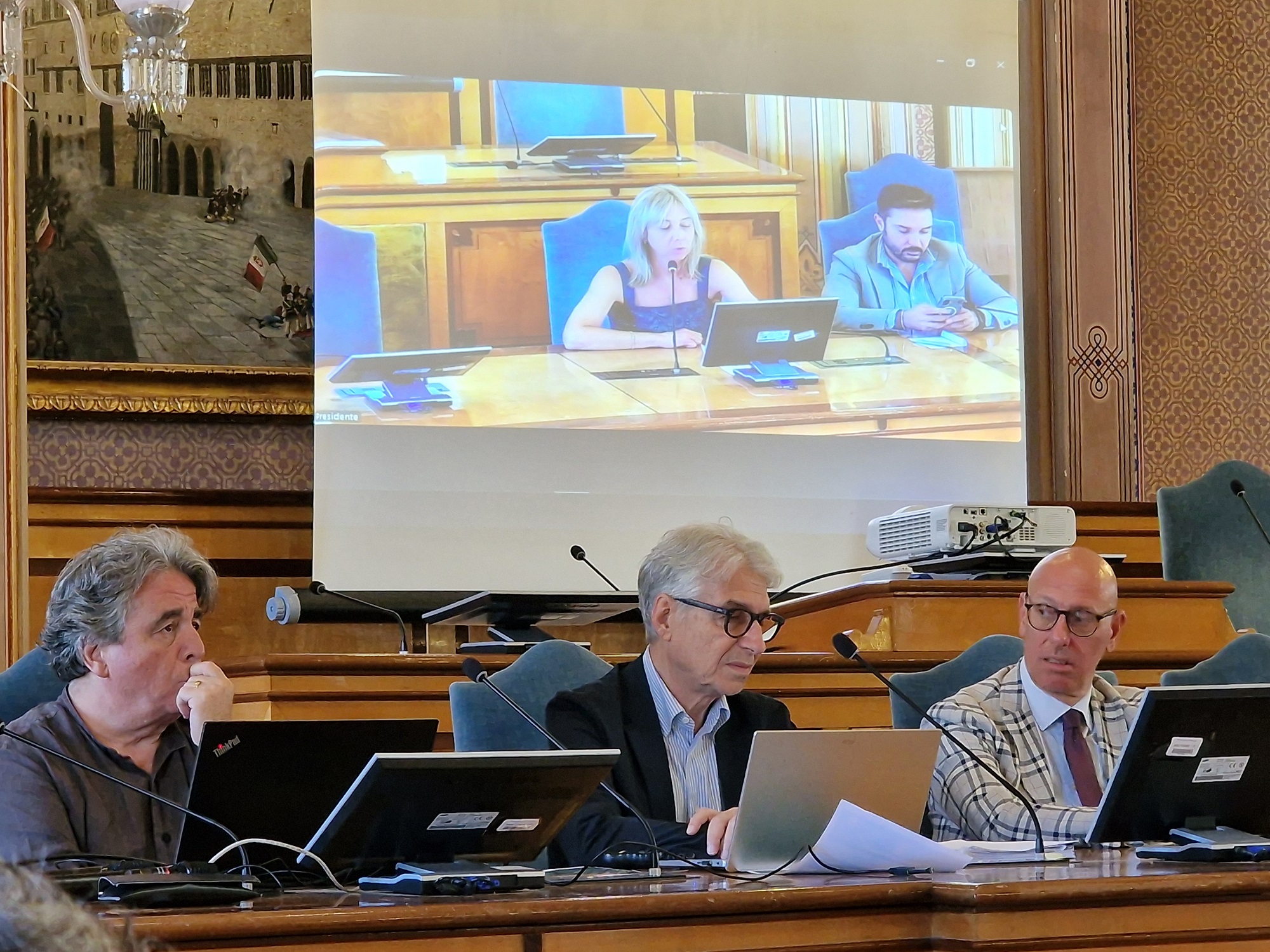 Da destra Presciutti, Marchetti e Magrini
