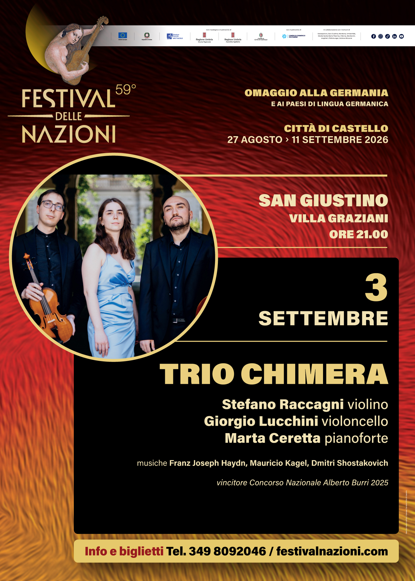 San Giustino - Trio Chimera in concerto a Villa Graziani San Giustino - Trio Chimera in concerto a Villa Graziani