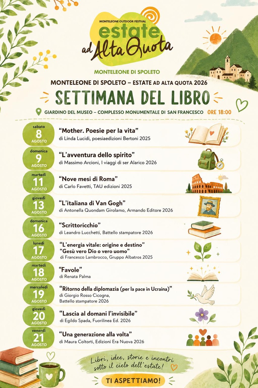 A Monteleone di Spoleto torna la Settimana del Libro: quando le pagine incontrano il silenzio di San Francesco