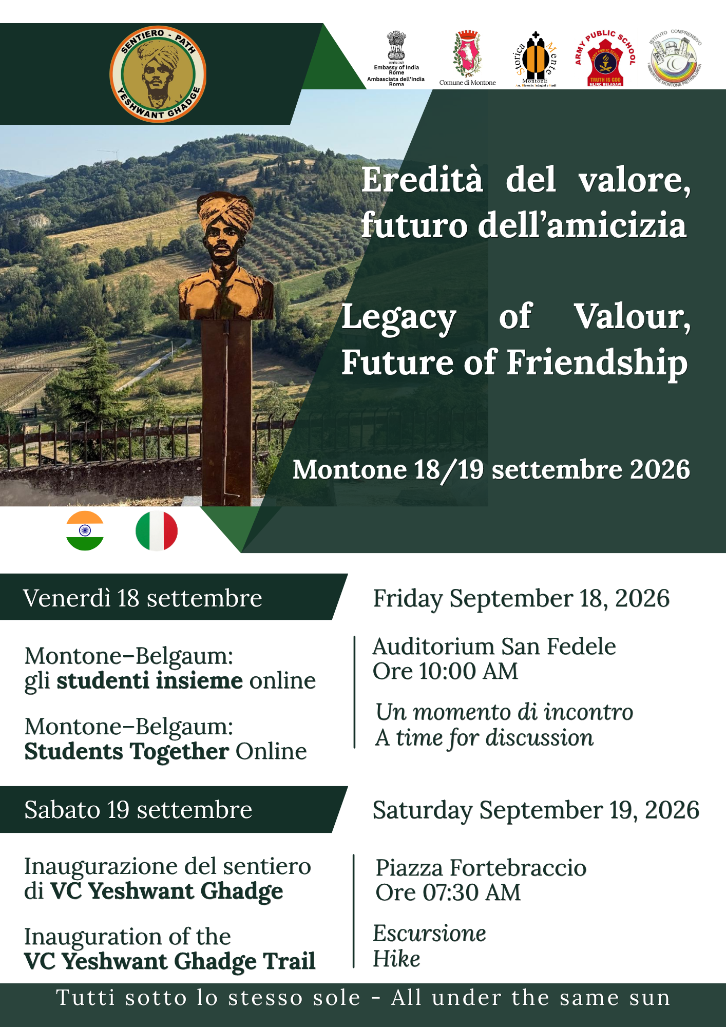 &ldquo;Eredit&agrave; del valore, futuro dell&rsquo;amicizia&rdquo;: Montone e India unite nel segno della memoria e del dialogo