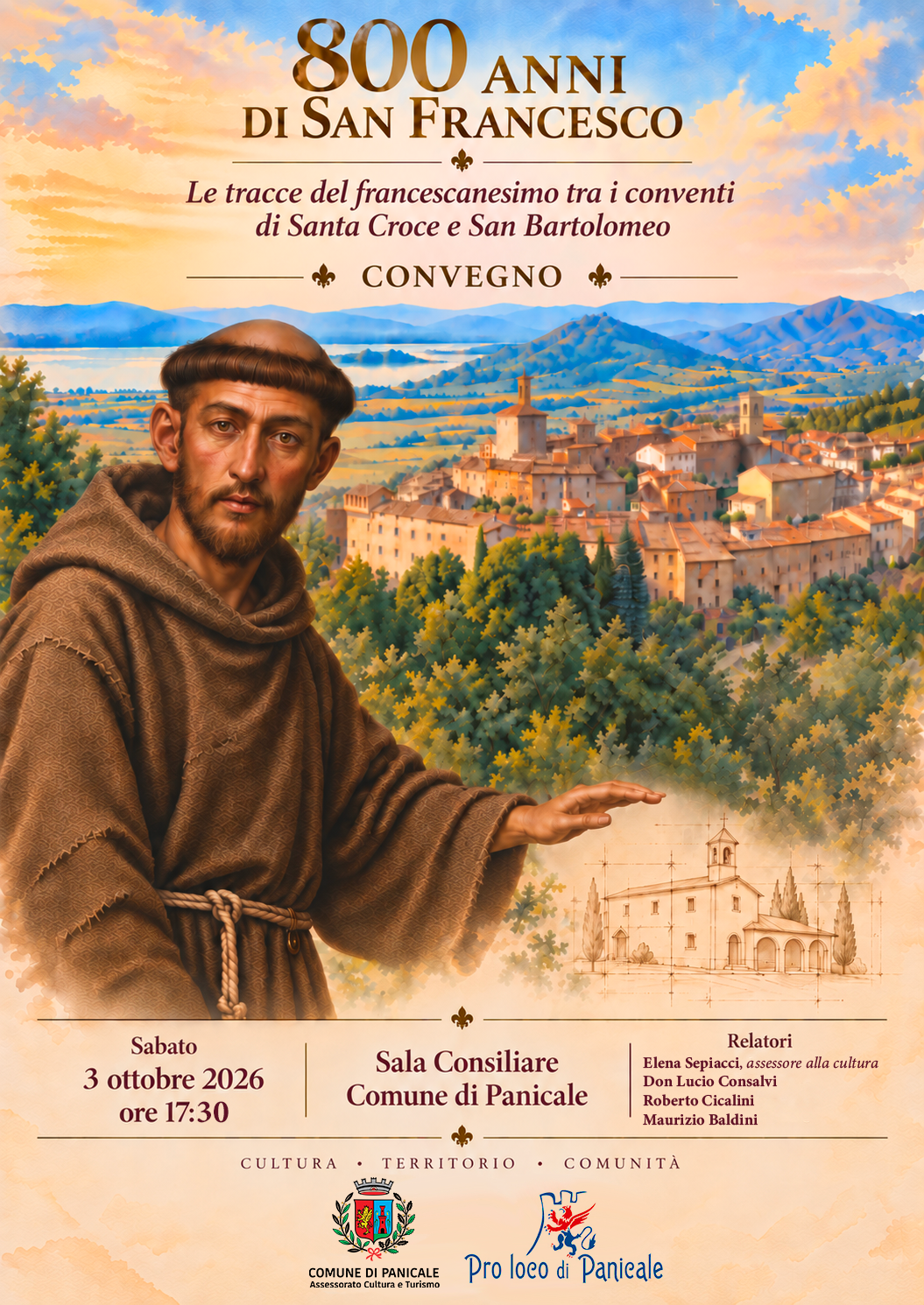 VIII Centenario francescano &ndash; L&rsquo;omaggio di Panicale al Poverello