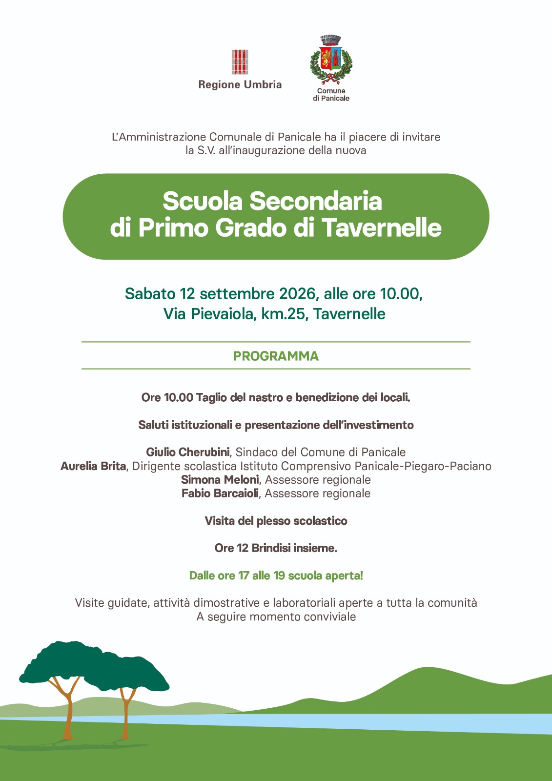 Panicale, sabato il taglio del nastro della nuova Secondaria di primo grado di Tavernelle Panicale, sabato il taglio del nastro della nuova Secondaria di primo grado di Tavernelle