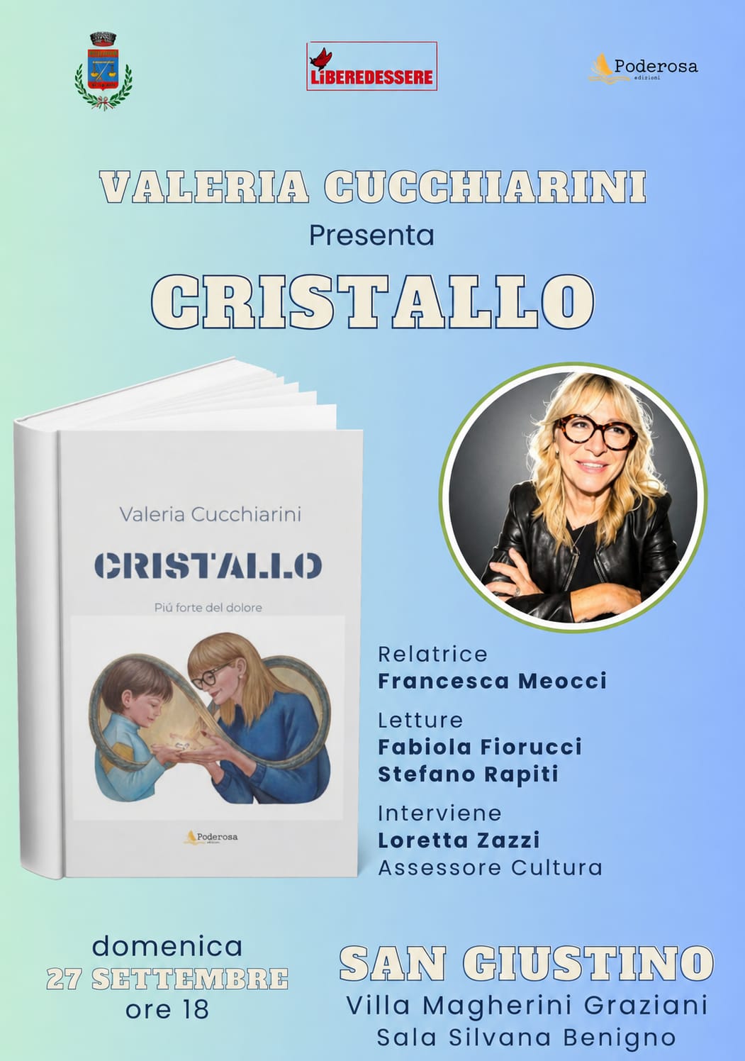 Locandina presentazione del libro “Cristallo – Più forte del dolore”