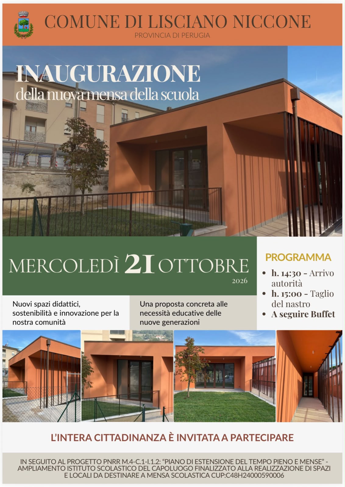 Scuole &ndash; Lisciano Niccone, domani il taglio del nastro della nuova mensa