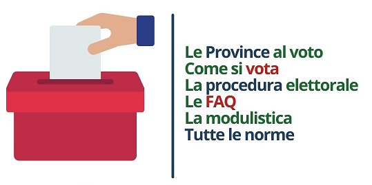 Immagine - Grafica stilizzata con urna elettorale e mano che inserisce la scheda elettorale